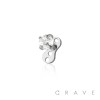 CZ PRONG 316L SURGICAL STEEL HEAD AND BASE DERMAL SET 